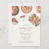 Rustieke Herfst Thanksgiving Diner Kaart (Voorkant)