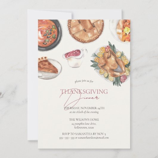 Rustieke Herfst Thanksgiving Diner Kaart (Voorkant)