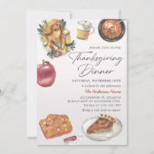 Rustieke Herfst Thanksgiving Diner Turkije Kaart (Voorkant)