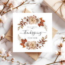 Rustieke herfst thanksgiving diner vierkant