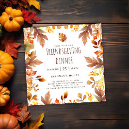 Rustieke Herfst Thanksgiving Friendsgiving Diner Kaart