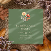 Rustieke Herfst Thanksgiving Friendsgiving Diner Kaart