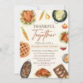 Rustieke Herfst Thanksgiving Turkije Diner uitnodi Kaart (Voorkant)