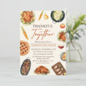 Rustieke Herfst Thanksgiving Turkije Diner uitnodi Kaart (Staand voorkant)