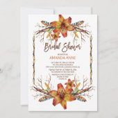 Rustieke herfst Tiger Lily Bruids Douche Uitnodigi Kaart (Voorkant)