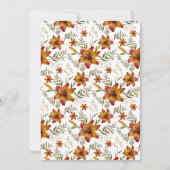 Rustieke herfst Tiger Lily Bruids Douche Uitnodigi Kaart (Achterkant)