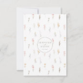 Rustieke Herfst Tiny Wildflower bruiloft RSVP-kaar RSVP Kaartje (Achterkant)