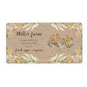 Rustieke Herfst Tones Boerderij Ei Karton Label (Voorkant)
