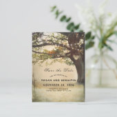 Rustieke Herfst Tree en Twinkle Lights Save the Da Aankondigingskaart (Staand voorkant)