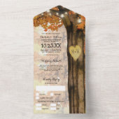 Rustieke Herfst Tree Lights Bruiloft All In One Uitnodiging (Binnen)
