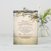 Rustieke Herfst Tree takken bruiloft details Informatiekaartje (Staand voorkant)