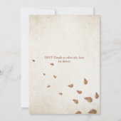 Rustieke Herfst Tree Tortelduifjes Vintage bruilof Kaart (Achterkant)