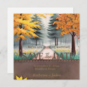 Rustieke Herfst Trees Save The Date (Voorkant / Achterkant)
