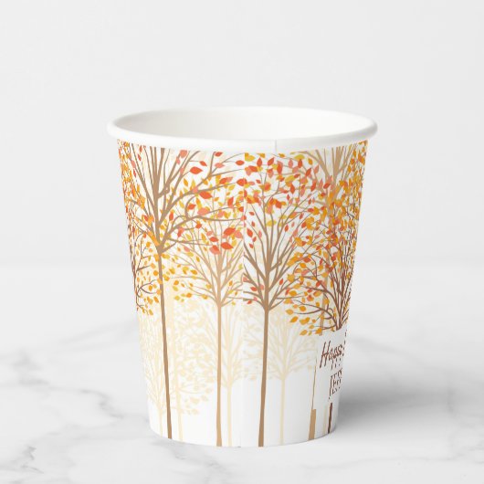 Rustieke Herfst Trees Terracotta Verjaardagsfeestj Papieren Bekers (Rechts)