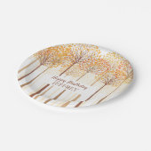 Rustieke Herfst Trees Terracotta Verjaardagsfeestj Papieren Bordje (Gekanteld)