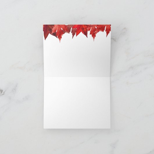 Rustieke Herfst Trouwen Rode Bladeren & String Lig Bedankkaart (Binnen)