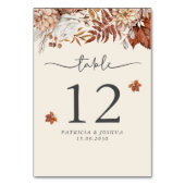 Rustieke Herfst Trouwtafel Nummer Kaart (Voorkant)