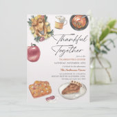 Rustieke Herfst Turkije Dankbaar Thanksgiving Dine Kaart (Staand voorkant)