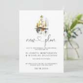 Rustieke herfst | Uitgestelde bruiloft aankondigin Kaart (Staand voorkant)