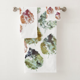 Rustieke herfst vallende bladeren watercolor kunst bad handdoek