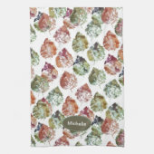 Rustieke herfst vallende bladeren watercolor kunst theedoek (Verticaal)