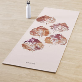 Rustieke herfst vallende bladeren watercolor kunst yogamat