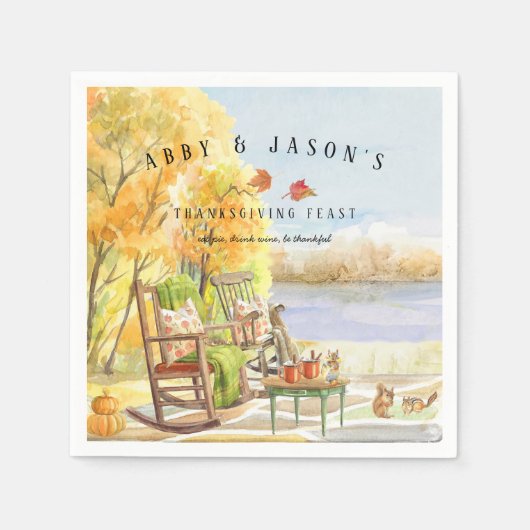 Rustieke herfst veranda | THANKSGIVING Servet (Voorkant)