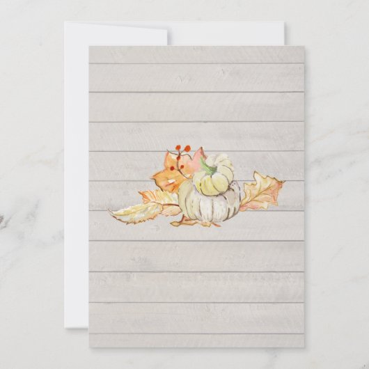 Rustieke Herfst Verjaardagsfeestje Pompoenblad Zon Kaart (Achterkant)