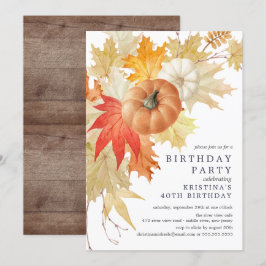 Rustieke herfst verjaardagsuitnodiging kaart