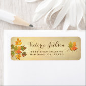 Rustieke herfst verlaat adreslabel etiket (Insitu)