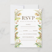 Rustieke herfst verlaat Boho Fall Wedding RSVP-kaa RSVP Kaartje (Voorkant)