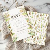 Rustieke herfst verlaat Boho Fall Wedding RSVP-kaa RSVP Kaartje