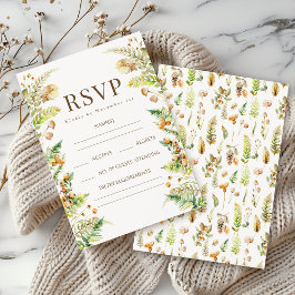 Rustieke herfst verlaat Boho Fall Wedding RSVP-kaa RSVP Kaartje