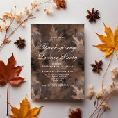 Rustieke herfst verlaat Thanksgiving Dinner Party Kaart