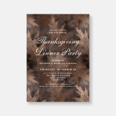 Rustieke herfst verlaat Thanksgiving Dinner Party Kaart