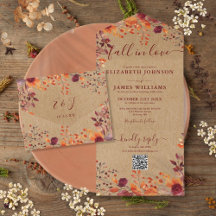 Rustieke Herfst Verliefd Hertenbloem QR Code Trouw