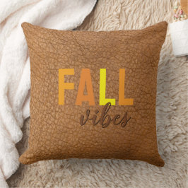 Rustieke Herfst Vibes Faux Brown Leather Sierkusse Kussen