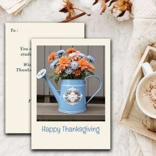 Rustieke Herfst Vibes Floral Thanksgiving Groet Feestdagenkaart