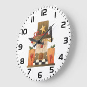 Rustieke Herfst vogelverschrikker met pompoenen en Grote Klok (Hoek)