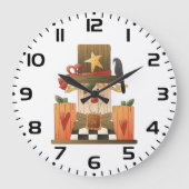 Rustieke Herfst vogelverschrikker met pompoenen en Grote Klok (Voorkant)