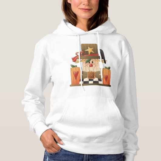 Rustieke Herfst vogelverschrikker met pompoenen en Hoodie (Voorkant)