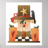 Rustieke Herfst vogelverschrikker met pompoenen en Poster (Voorkant)