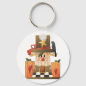 Rustieke Herfst vogelverschrikker met pompoenen en Sleutelhanger (Voorkant)