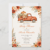 Rustieke herfst-vrachtwagen babyshower kaart (Voorkant)