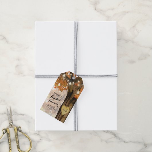 Rustieke Herfst Vrijgezellenfeest Dank u Cadeaulabel (Met Touw)