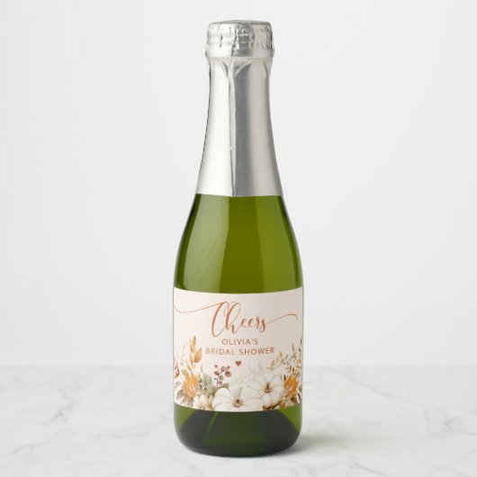 Rustieke herfst vrijgezellenfeest Mousserende Wijn Sparkling Wijnetiket (Voorkant)