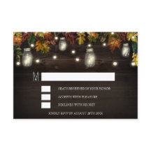 Rustieke herfst vuurvlieg Mason Jar trouw RSVP kaa