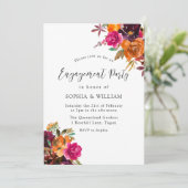 Rustieke Herfst Waterverf Bloem Engagement Feest Kaart (Staand voorkant)