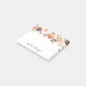 Rustieke Herfst Waterverf Bloemen Gepersonaliseerd Post-it® Notes (Schuin)