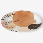 rustieke Herfst Waterverf Bloemen Papieren Bordje (Gekanteld)